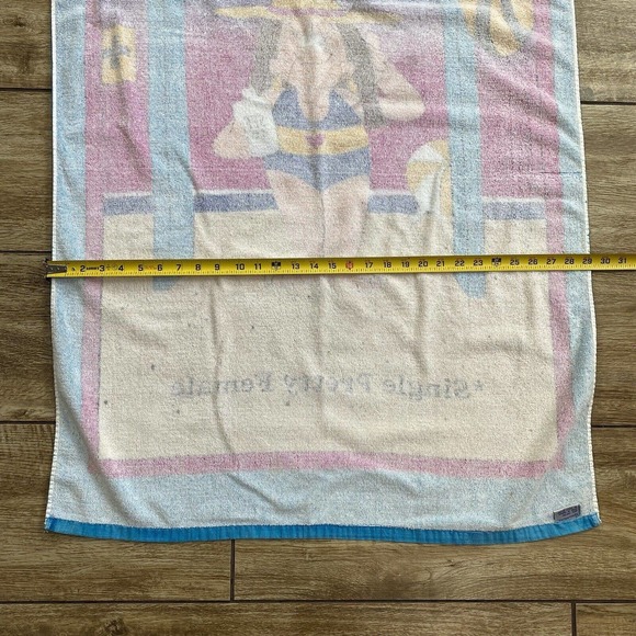 Vintage Cathy Guisewite Beach Towel 80s 90s Single Pretty Female - Picture 8 of 11